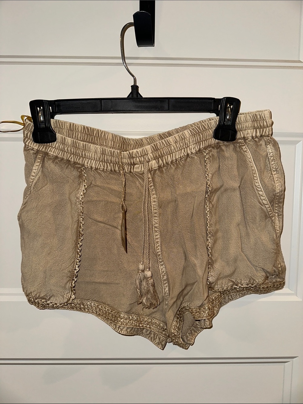 EARTHBOUND Women's Drawstring Beach Shorts in Tan